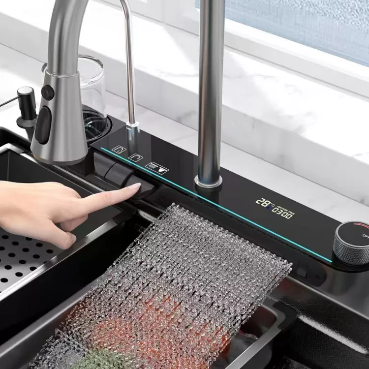 Rustfrit stål Smart Digital Display Vandhane med temperaturkontrol